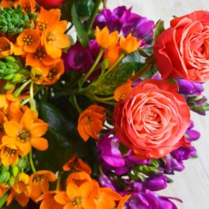 Orange Roses with Alstroemeria